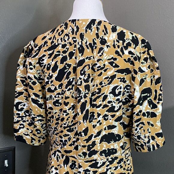 Topshop Leopard Print Mock Wrap Midi Dress - Picture 9 of 15